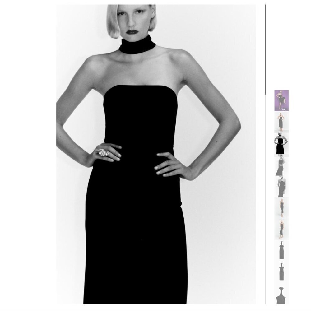 ZARA MIDI DRESS WITH DRAPED DETAIL Size L NWT